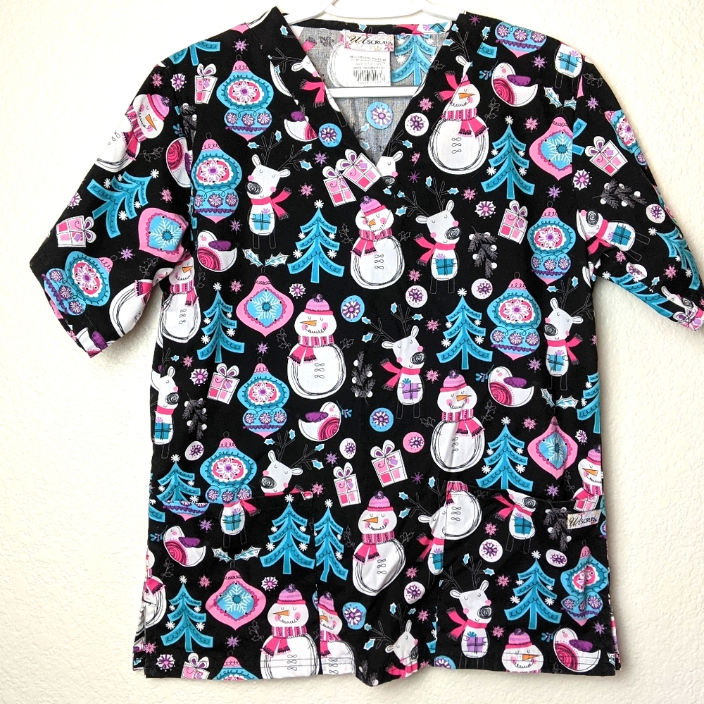 2/$17 U.A Scrubs holiday scrub top. Sz XS